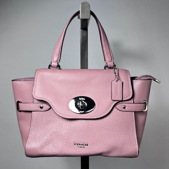 COACH Blake Flap Carryall 2way Handbag /Dusty Rose /Silver Hardware/Like New - Picture 1 of 11